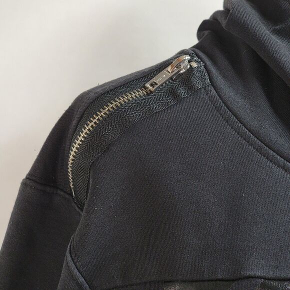 G By Guess LS Pullover Hoodie Black w/ Houndstooth - Size Small - Picture 3 of 5